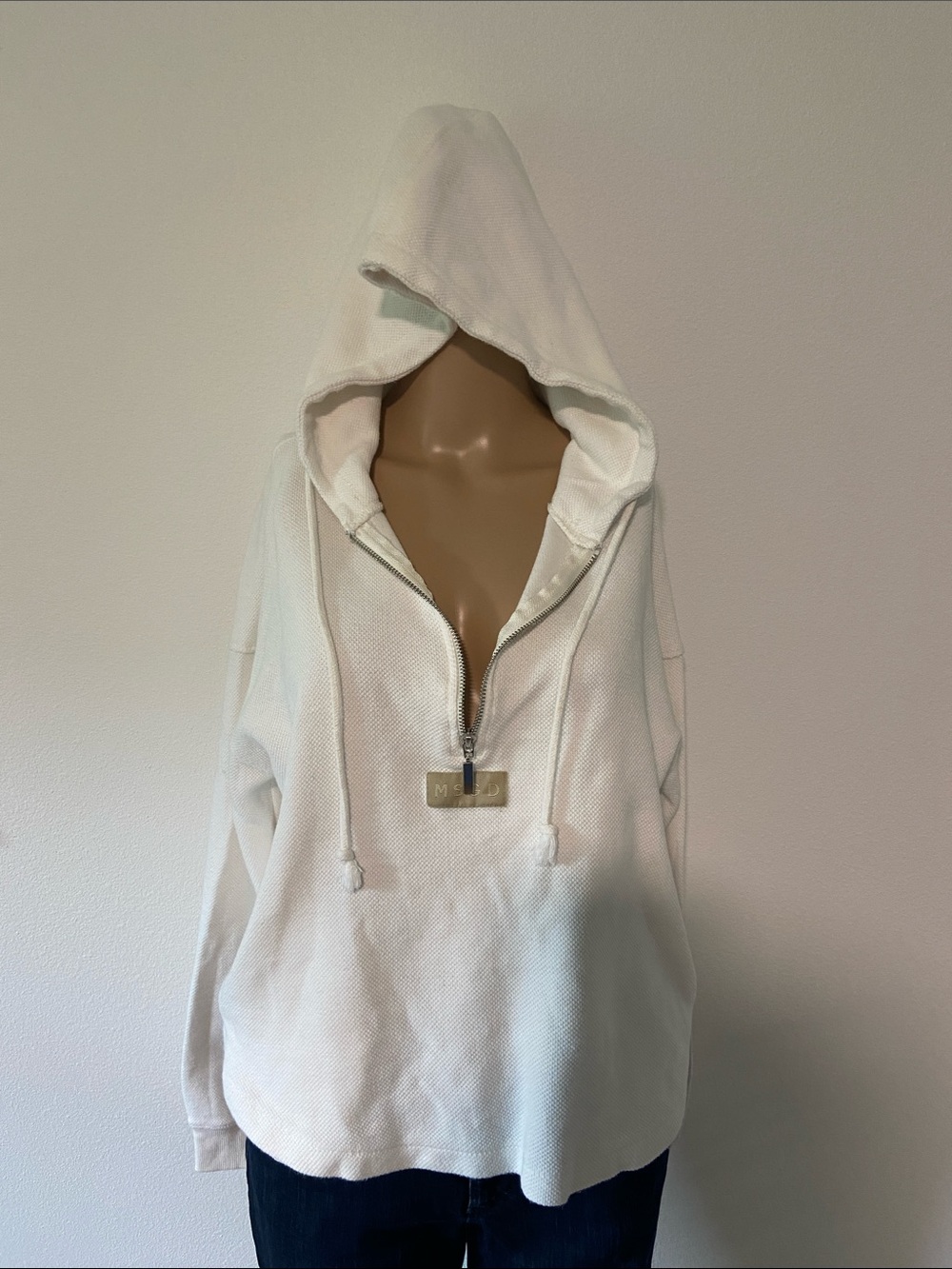 Missguided white Hooded Pullover with 2 front pockets Sz 8